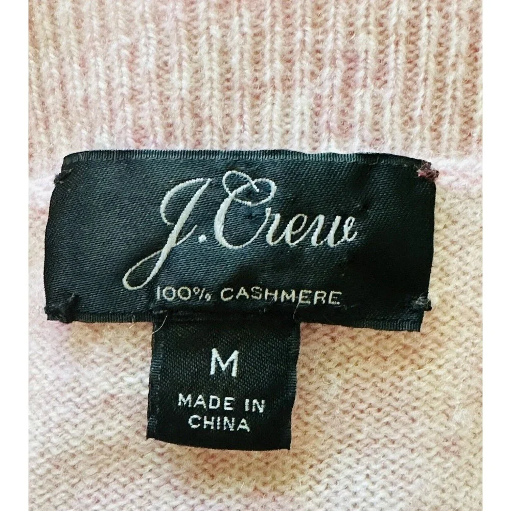 J. Crew Light Pink 100% Cashmere Sweater Size Medium - Picture 5 of 7